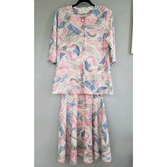STRAIGHT FROM THE 80's! Anthony Richard’s Blouse And Skirt Set mom mrs roper bar - Picture 1 of 6